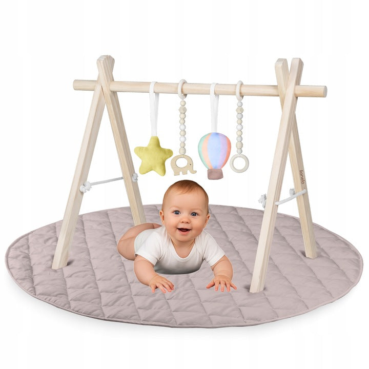 Ξύλινο Γυμναστήριο με Χαλάκι & Παιχνίδια Anis Set Lionelo