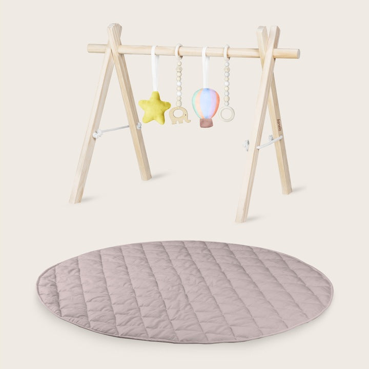 Ξύλινο Γυμναστήριο με Χαλάκι & Παιχνίδια Anis Set Lionelo