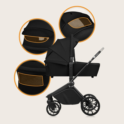 Καρότσι Βρεφικό Mika Plus Black Onyx 3 σε 1 Lionelo