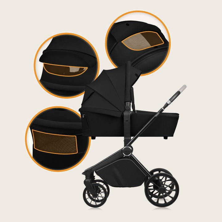 Καρότσι Βρεφικό Mika Plus Black Onyx 3 σε 1 Lionelo