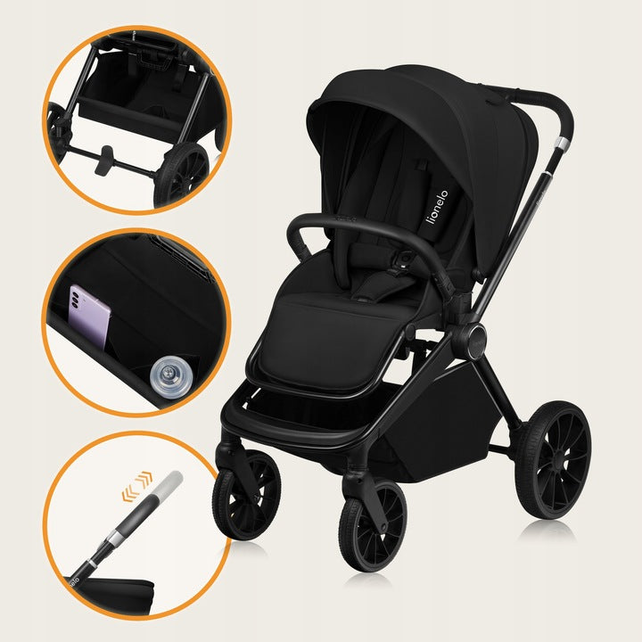 Καρότσι Βρεφικό Mika Plus Black Onyx 3 σε 1 Lionelo