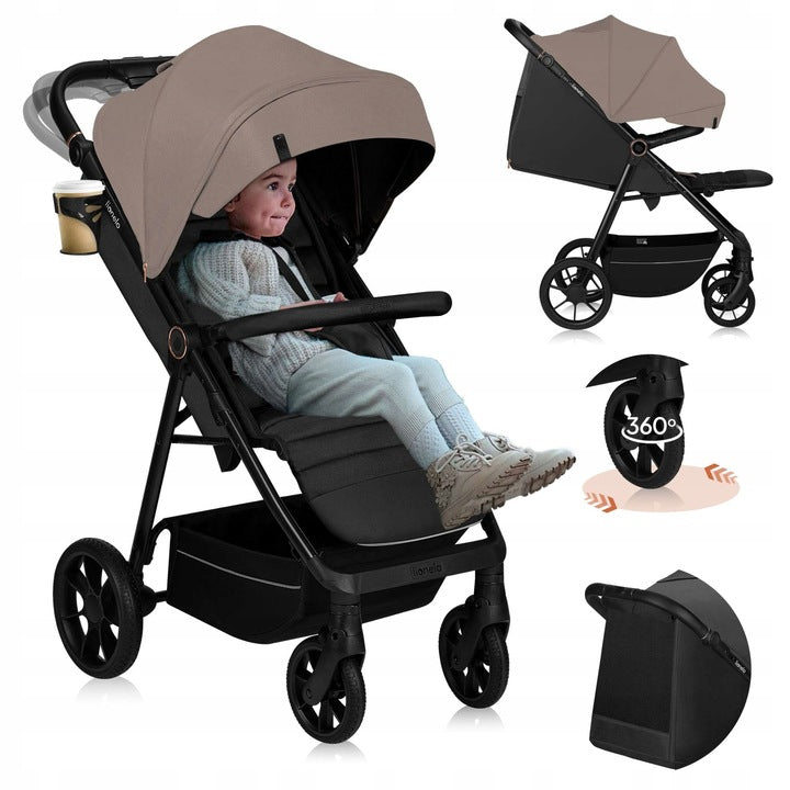 Lionelo Mira Βρεφικό Καρότσι έως 22kg Beige Sand