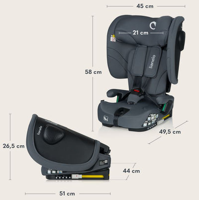 Αναδιπλούμενο Κάθισμα Αυτοκινήτου Nelly Blue Navy i-Size Isofix 76-150cm Lionelo