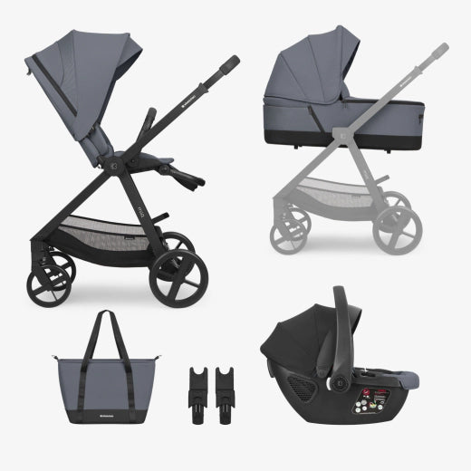 Παιδικό Καρότσι Mia 3 Σε 1 Grey KikkaBoo