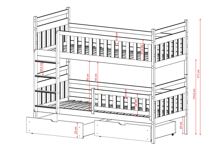 Παιδική Κουκέτα MONIKA 2 Ατόμων με Σκάλα και Αποθηκευτικό Χώρο Cashmere - 10% Έκπτωση Στο Στρώμα