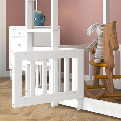 Παιδική Κουκέτα Playkid Με Παρκάκι Λευκό 190x90cm
