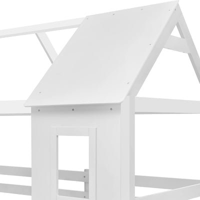 Παιδική Κουκέτα Σπιτάκι Hood Λευκό 90x190cm