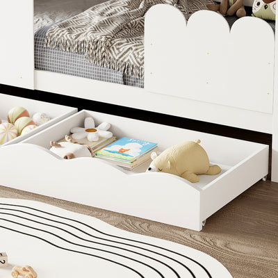 Παιδικό Κρεβατι Montessori Domer Με Συρτάρια Αποθήκευσης Λευκό 90x190cm
