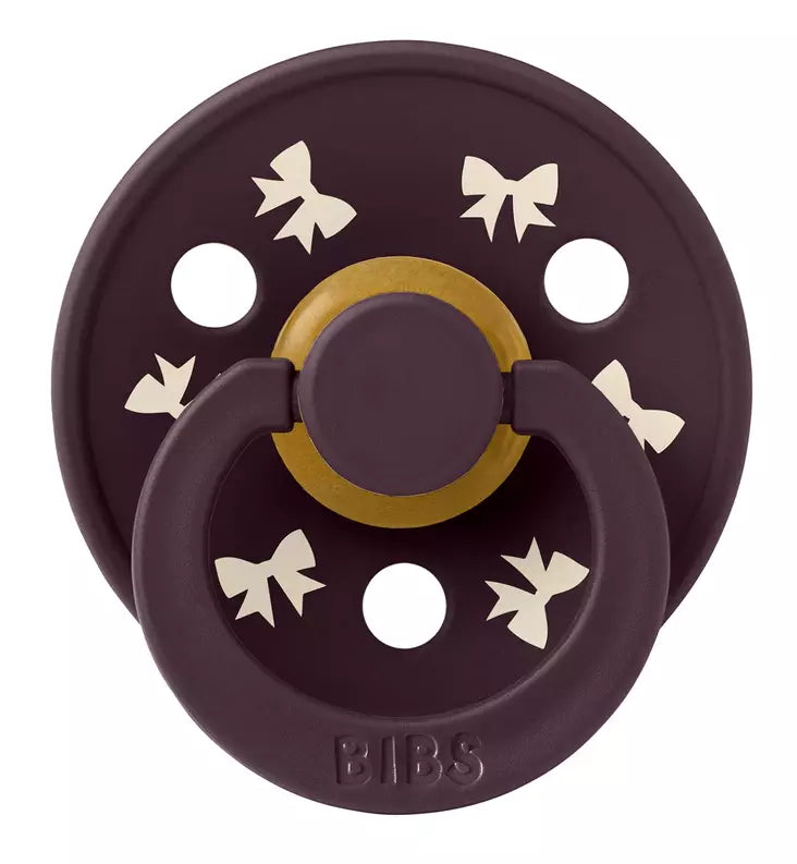 Πιπίλα Colour Latex Holiday Bow Ivory/ Plum 2τμχ