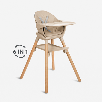 Καρεκλάκι Φαγητού 6 σε 1 Woody Beige KikkaBoo