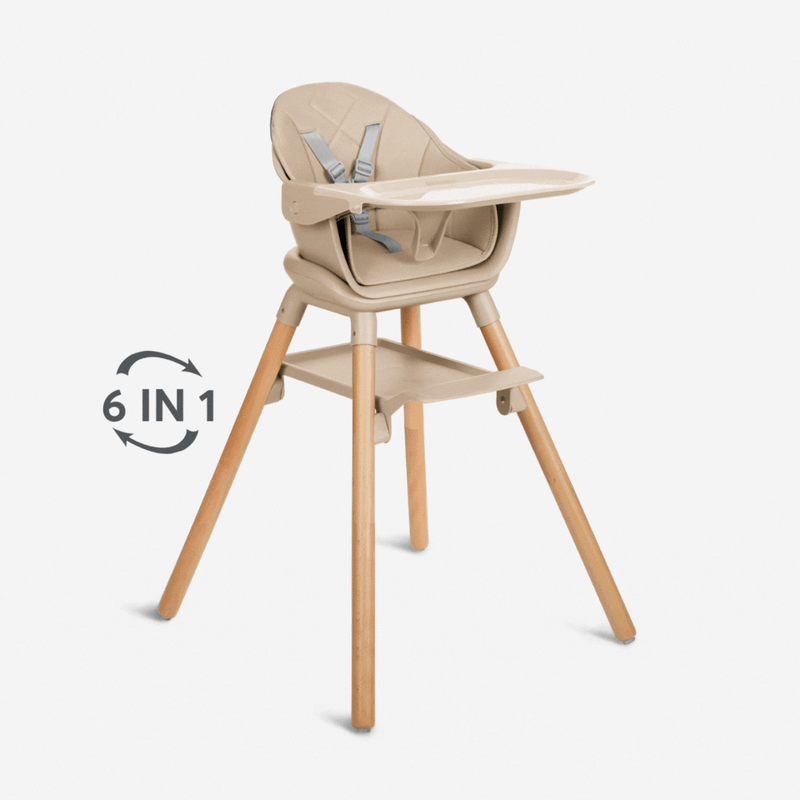 Καρεκλάκι Φαγητού 6 σε 1 Woody Beige KikkaBoo