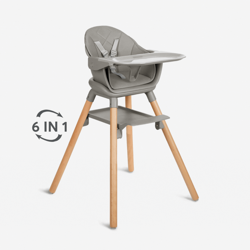 Καρεκλάκι Φαγητού 6 σε 1 Woody Grey KikkaBoo