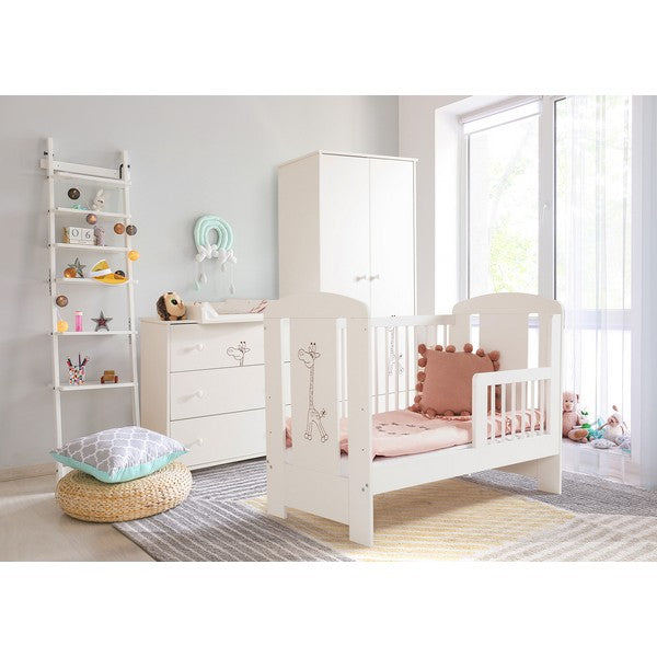 Βρεφικό Κρεβάτι Giraffe Λευκό 120x60cm