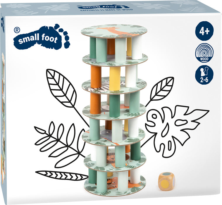 Ξύλινο Εκπαιδευτικό Παχνίδι Ισορροπίας Wobbly Tower Safari Small Foot