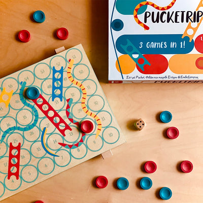 Σετ 3 Επιτραπέζια Παιχνίδια Φιδάκι - Pucket - Στόχος