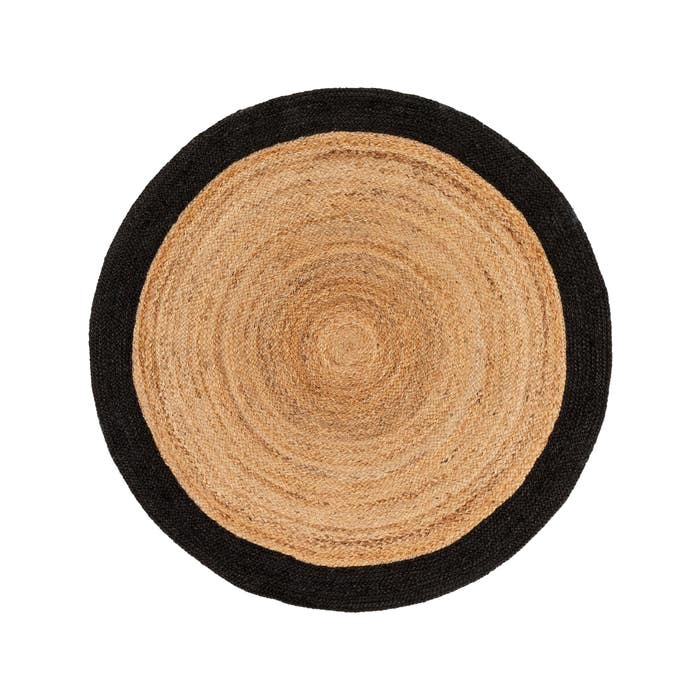 Χαλί Γιούτα Jutta Light Brown Black Ø120cm Round