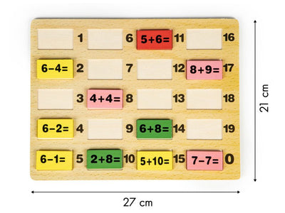 Ξύλινα Μαθηματικά Τουβλάκια Σε εκπαιδευτικό Πίνακα Ecotoys
