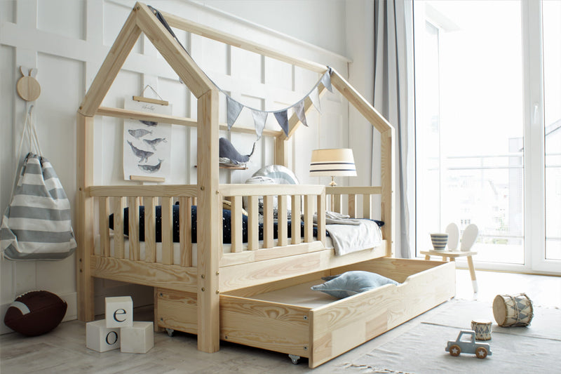 Παιδικό Κρεβάτι Bianco Plus Με Αποθηκευτικό Χώρο / Δεύτερο Κρεβάτι από Φυσικό ξύλο 90x200cm - 10% Έκπτωση Στο Στρώμα