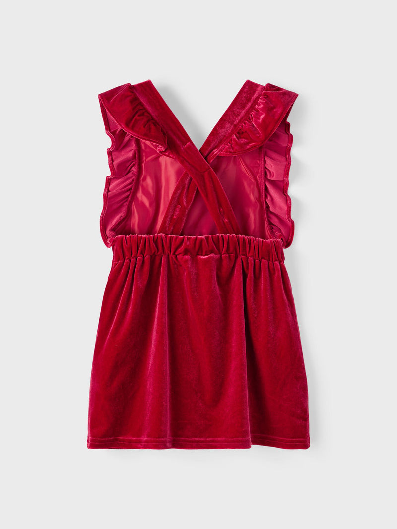 Βελούδινο Φόρεμα Με Τιράντες Κόκκινο