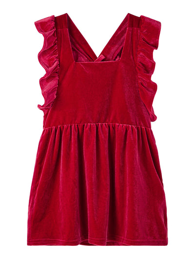 Βελούδινο Φόρεμα Με Τιράντες Κόκκινο