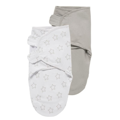 Κουβερτάκι Swaddle 2τεμ. Stars/ Uni Grey 0-3m