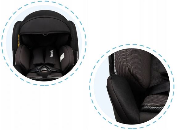 Κάθισμα Αυτοκινήτου Antoon RWF i-Size Isofix 40-105 ή 0-18Kg  Black Lionelo