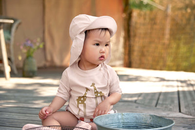 Παιδικό Καπέλο Με Γείσο και Προστασία Λαιμού UPF 80+ Λευκό