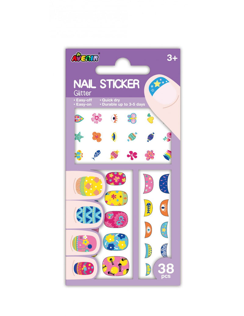 Nail Sticker Flower Glitter 38τεμ.