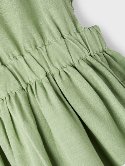 Φόρεμα Αμάνικο Με Βολάν Πράσινο